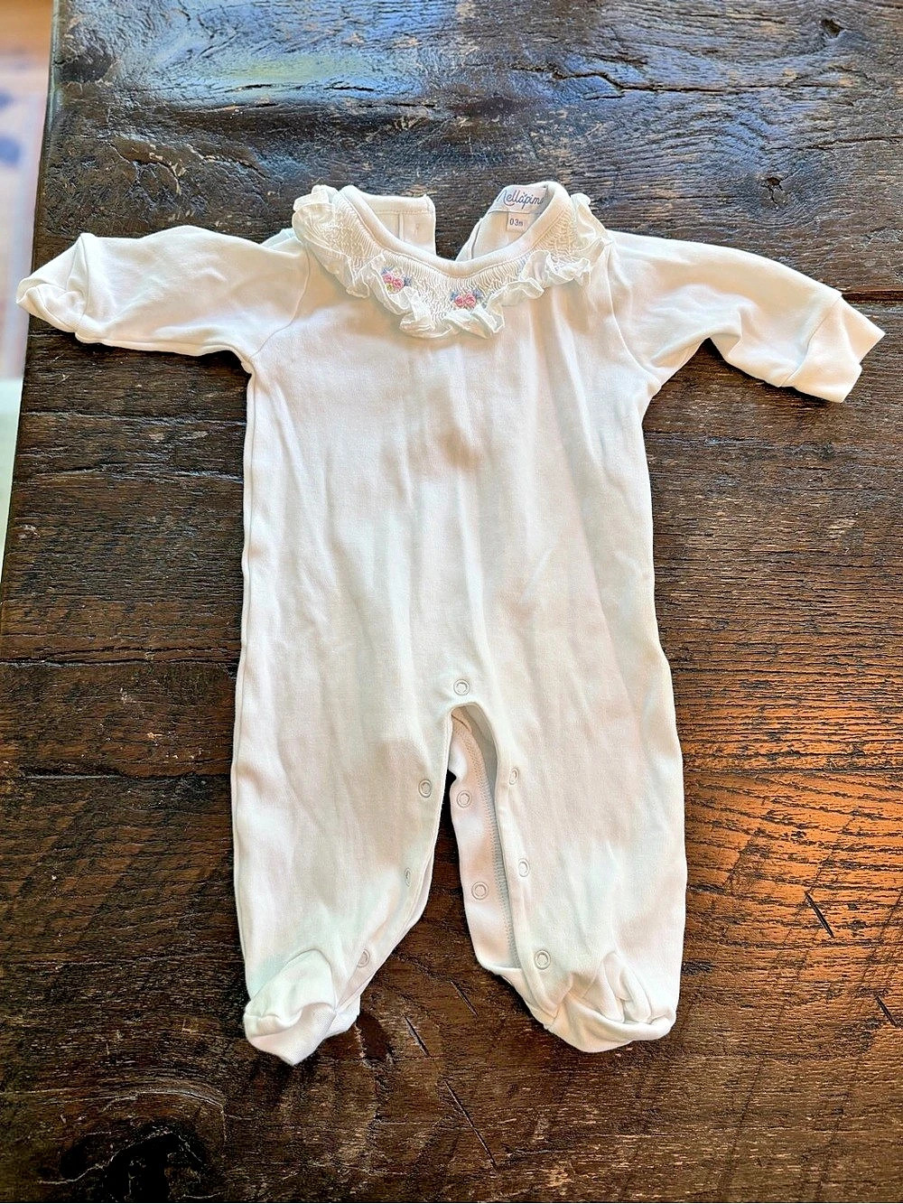 Nellapima Floral Collar Footie Baby 3M
